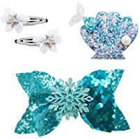 Los mejores  - PTN NiñAs Pinzas para el Cabello- Horquilla de Lazo Lentejuelas Azules Lindo- Adecuado para DecoracióN de Banquetes…